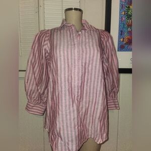 ANN MASHBURN LINEN BLEND BLOUSE